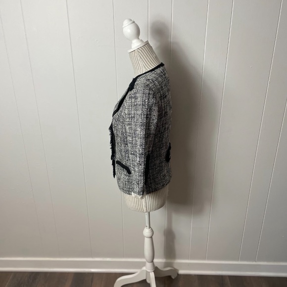 Trina Turk Weaved Black and White Jacket - Picture 3 of 6